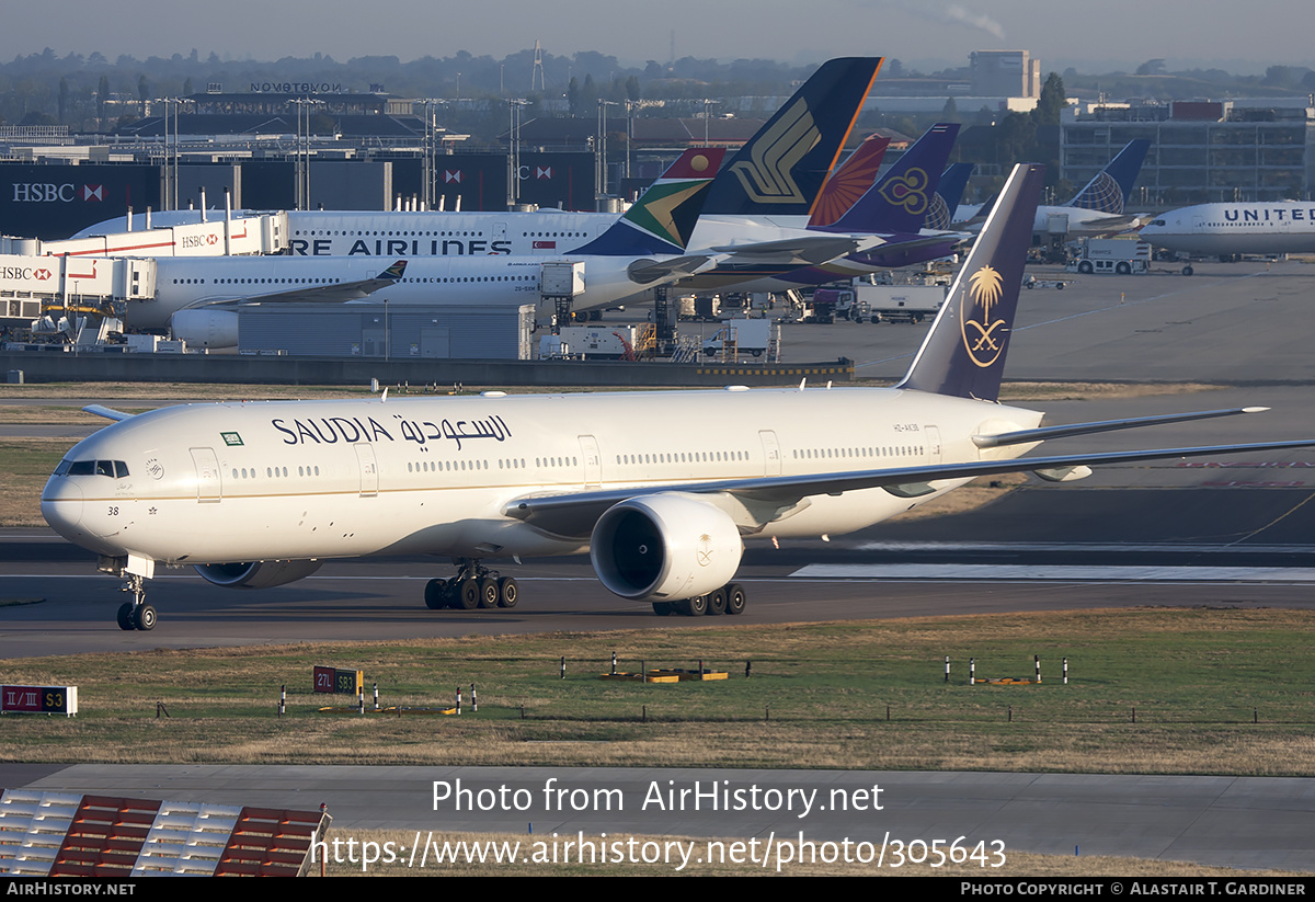 Aircraft Photo of HZ-AK38 | Boeing 777-300/ER | Saudia - Saudi Arabian Airlines | AirHistory.net #305643