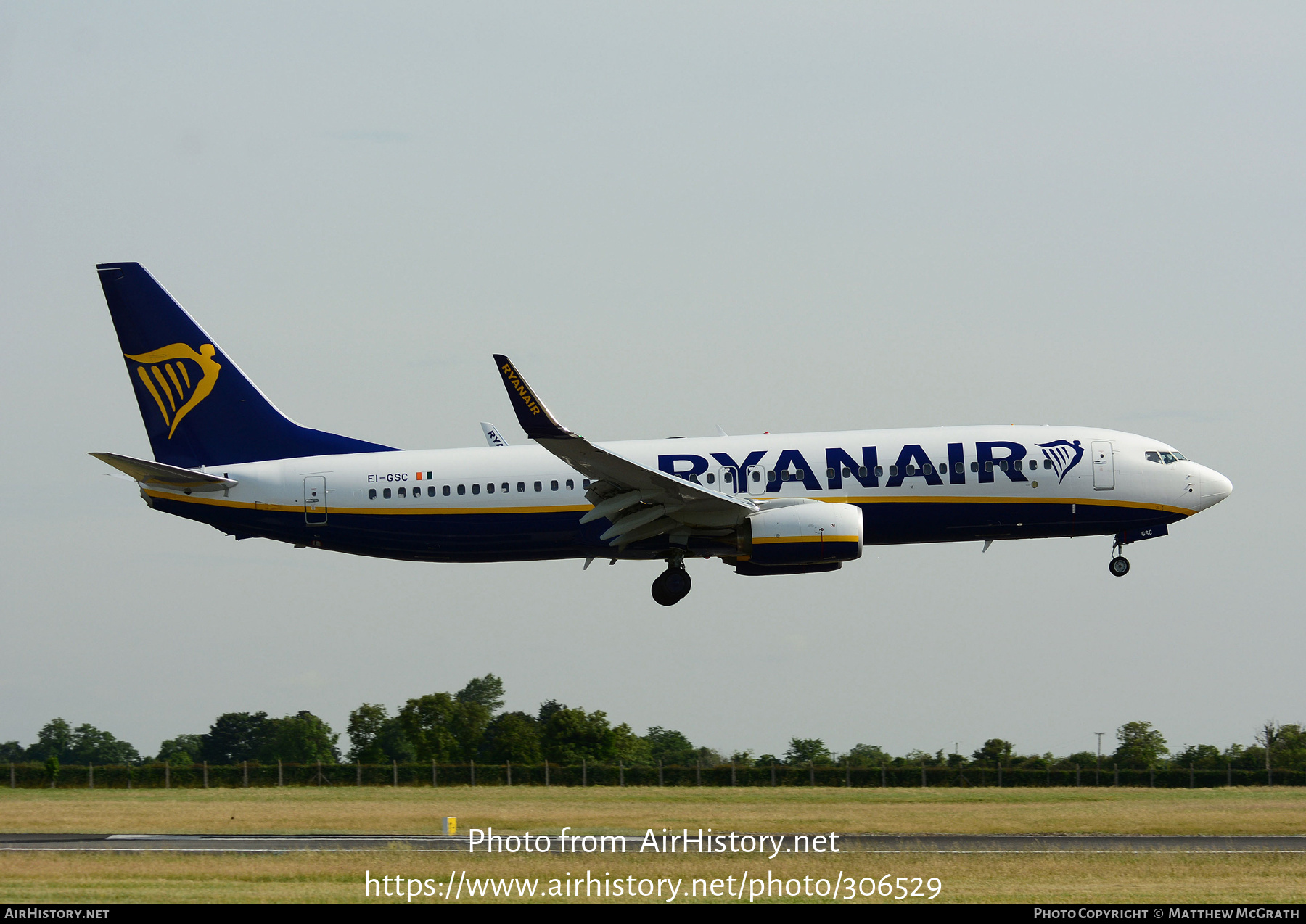 Aircraft Photo of EI-GSC | Boeing 737-800 | Ryanair | AirHistory.net #306529