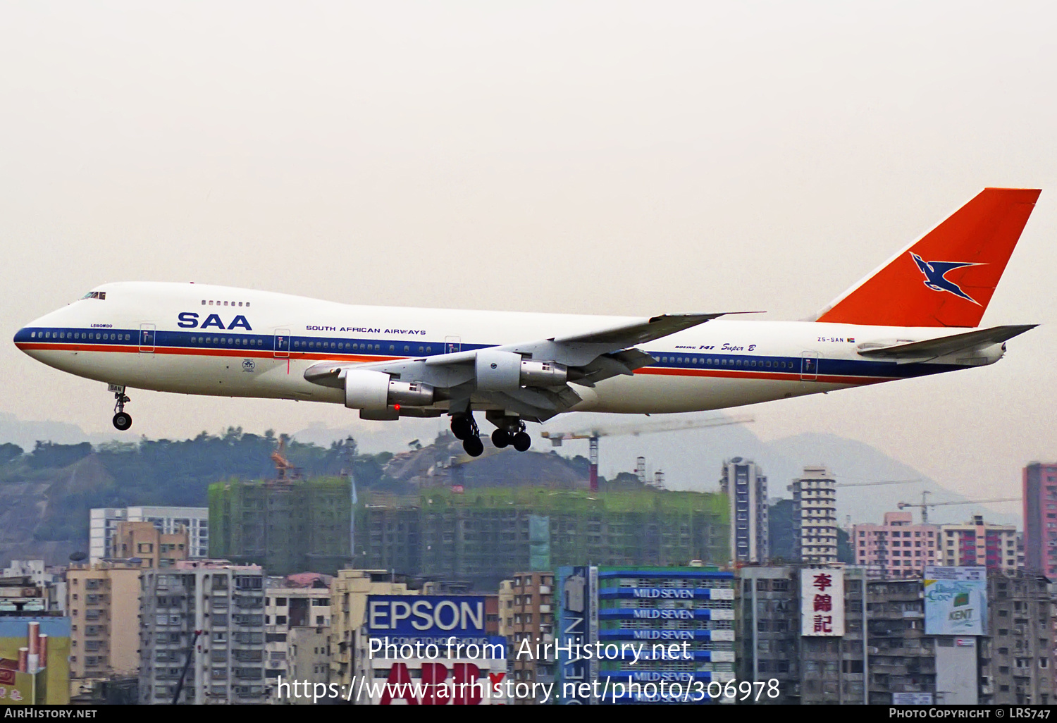 Aircraft Photo of ZS-SAN | Boeing 747-244B | South African Airways - Suid-Afrikaanse Lugdiens | AirHistory.net #306978