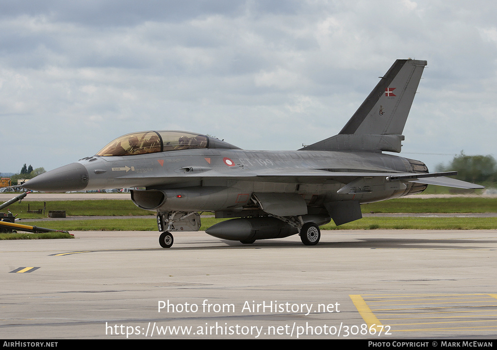 Aircraft Photo of ET-199 | General Dynamics F-16BM Fighting Falcon | Denmark - Air Force | AirHistory.net #308672