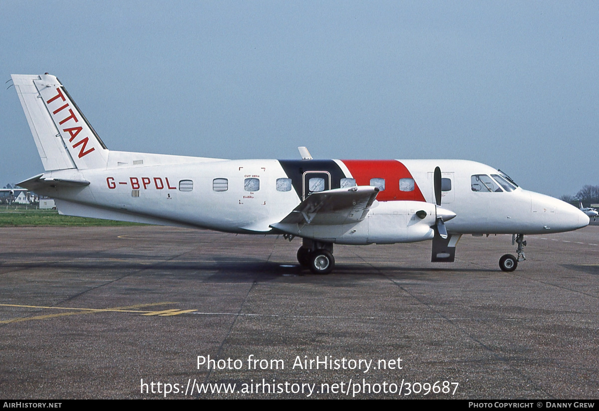 Aircraft Photo of G-BPDL | Embraer EMB-110P1 Bandeirante | Titan Airways | AirHistory.net #309687