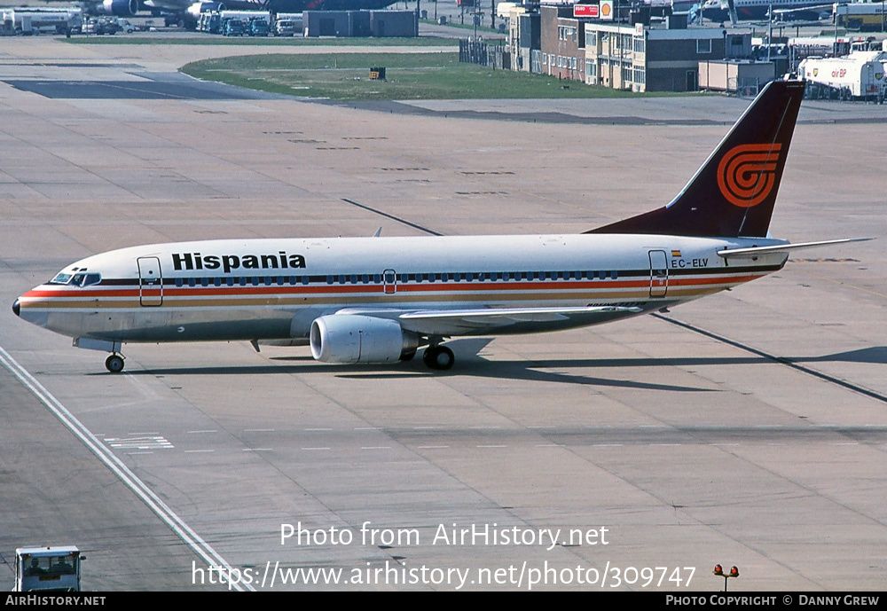 Aircraft Photo of EC-ELV | Boeing 737-3T5 | Hispania Líneas Aéreas | AirHistory.net #309747