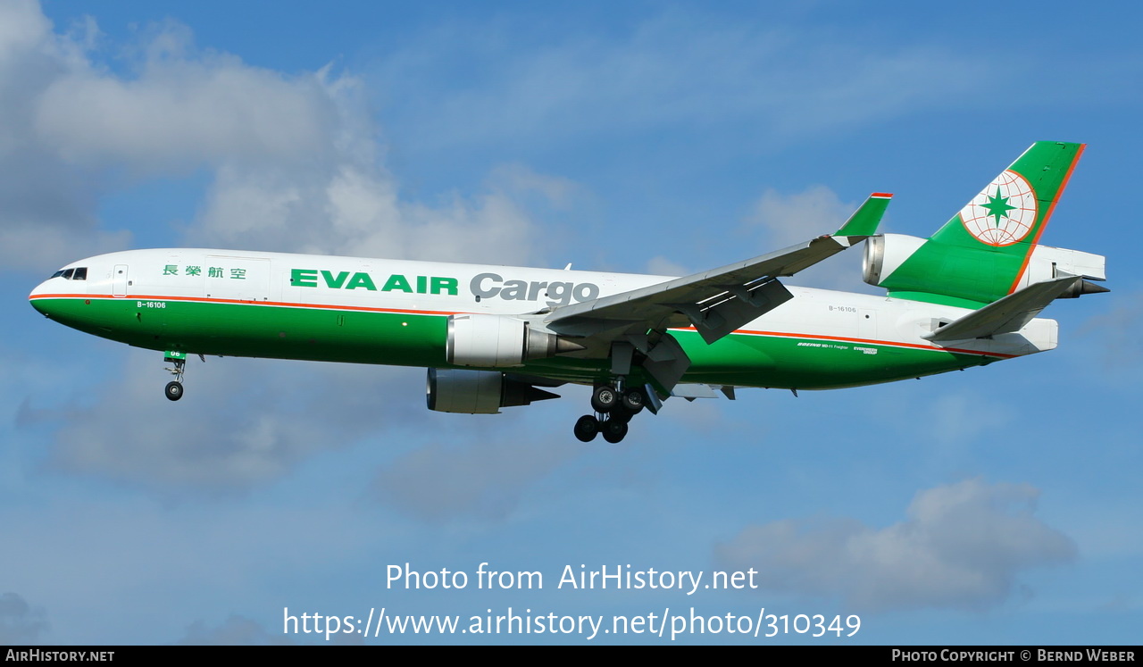 Aircraft Photo of B-16106 | McDonnell Douglas MD-11/F | EVA Air Cargo | AirHistory.net #310349