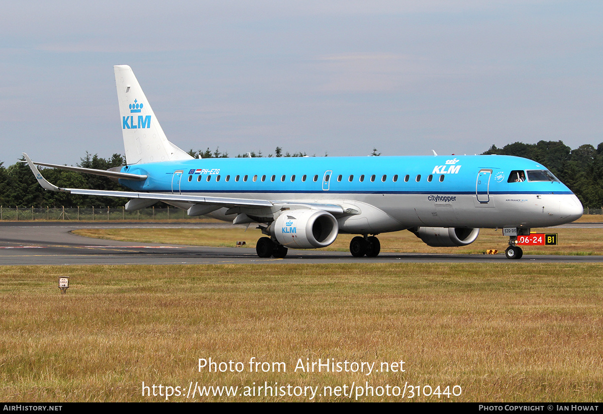 Aircraft Photo of PH-EZG | Embraer 190STD (ERJ-190-100STD) | KLM Cityhopper | AirHistory.net #310440