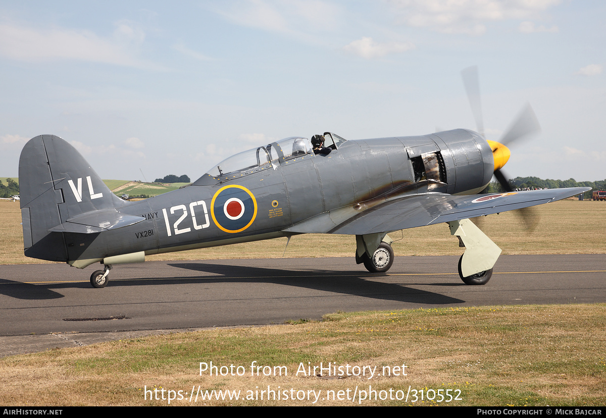 Aircraft Photo of G-RNHF / VX281 | Hawker Sea Fury T20 | UK - Navy | AirHistory.net #310552