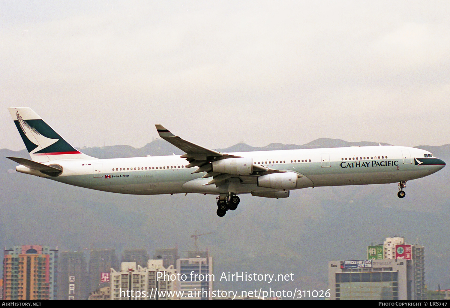 Aircraft Photo of B-HXB | Airbus A340-313X | Cathay Pacific Airways | AirHistory.net #311026