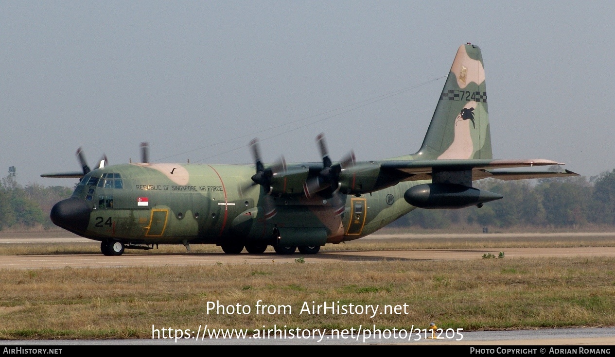 Aircraft Photo of 724 | Lockheed KC-130B Hercules (L-282) | Singapore - Air Force | AirHistory.net #311205