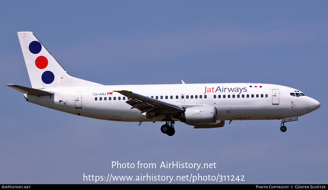 Aircraft Photo of YU-ANJ | Boeing 737-3H9 | Jat Airways | AirHistory.net #311242