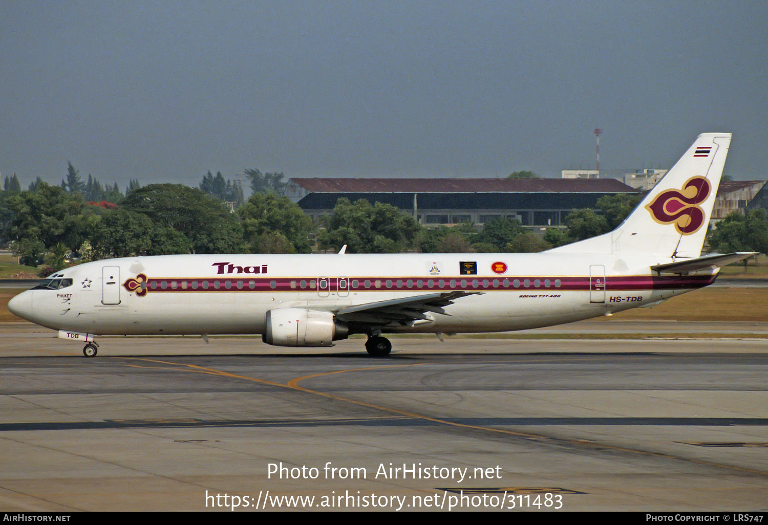 Aircraft Photo of HS-TDB | Boeing 737-4D7 | Thai Airways International | AirHistory.net #311483