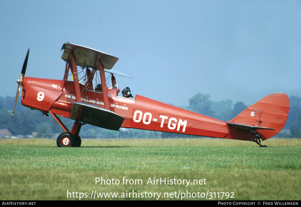 Aircraft Photo of OO-TGM | De Havilland D.H. 82A Tiger Moth II | CNE Air | The de Havilland School of Flying | AirHistory.net #311792