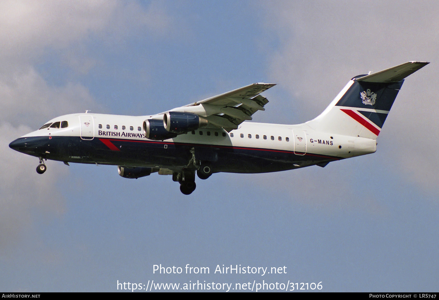 Aircraft Photo of G-MANS | British Aerospace BAe-146-200 | British Airways | AirHistory.net #312106