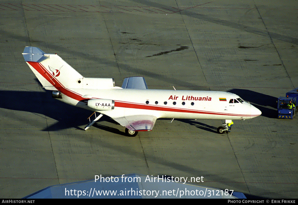 Aircraft Photo of LY-AAA | Yakovlev Yak-40 | Air Lithuania | AirHistory.net #312187