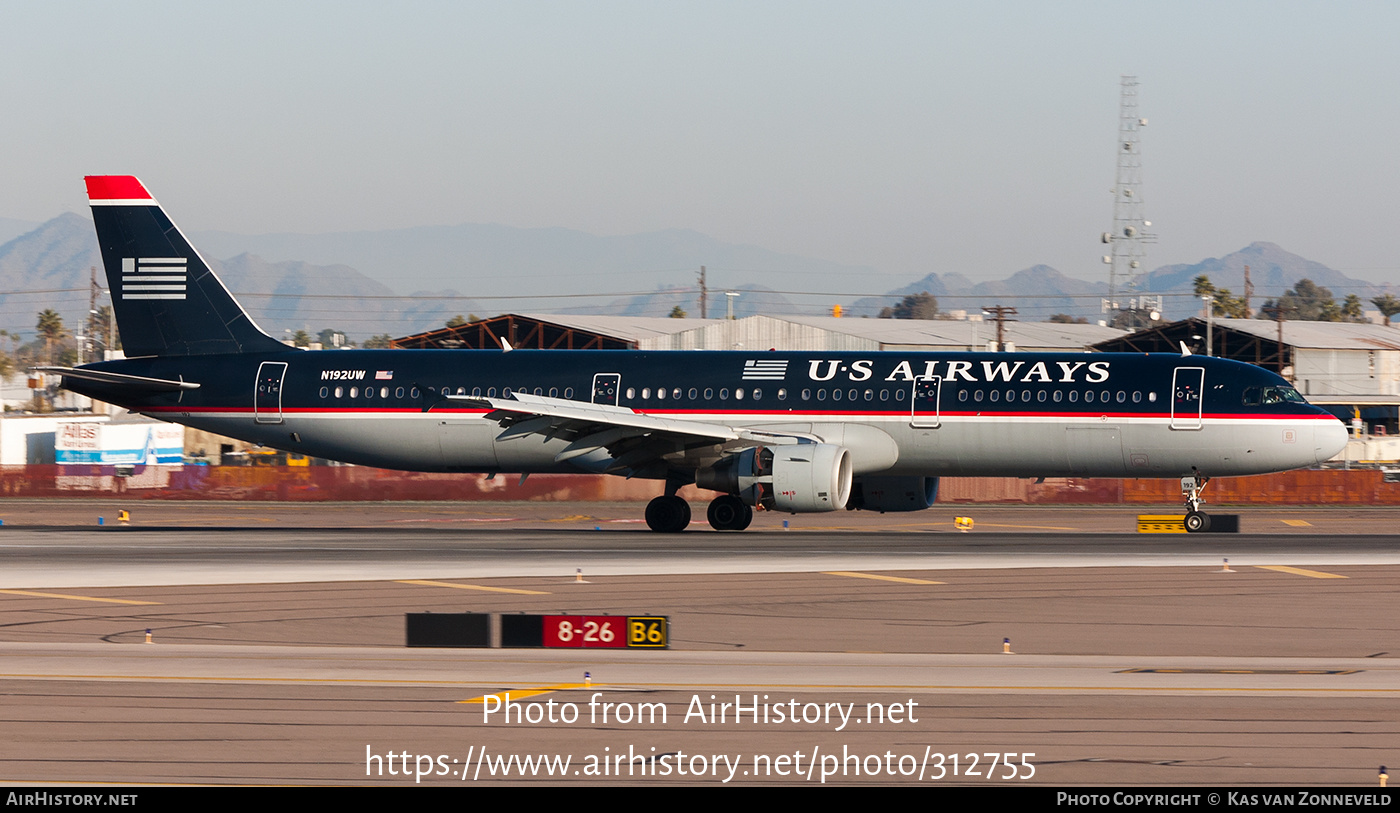 Aircraft Photo of N192UW | Airbus A321-211 | US Airways | AirHistory.net #312755