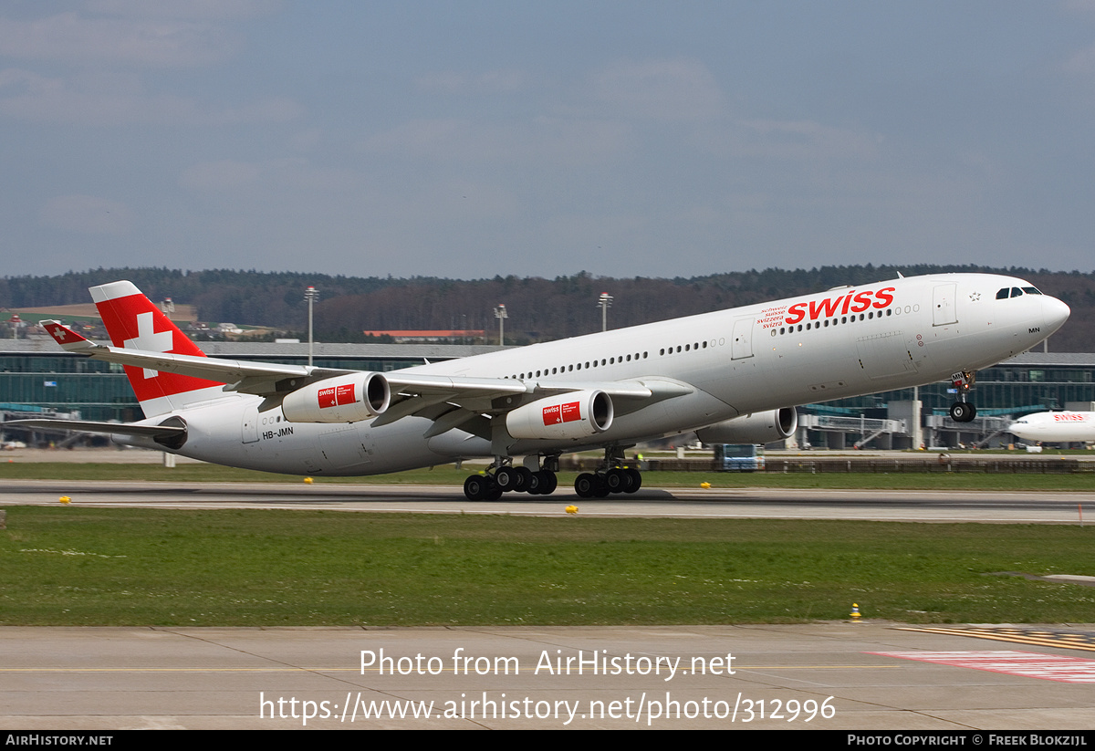 Aircraft Photo of HB-JMN | Airbus A340-313X | Swiss International Air Lines | AirHistory.net #312996