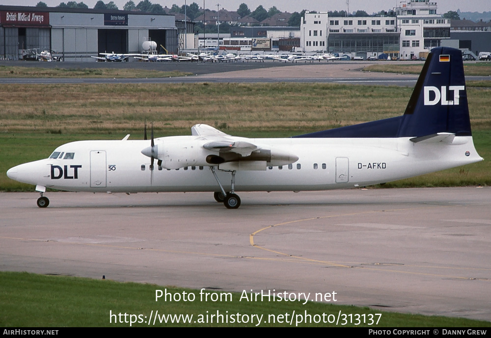 Aircraft Photo of D-AFKD | Fokker 50 | DLT - Deutsche Luftverkehrsgesellschaft | AirHistory.net #313137