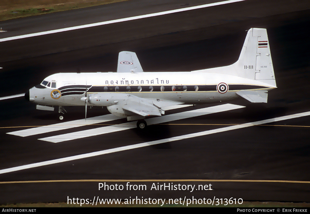 Aircraft Photo of L.5-1/08 / 11-111 | Hawker Siddeley HS-748 Srs2/208 | Thailand - Air Force | AirHistory.net #313610