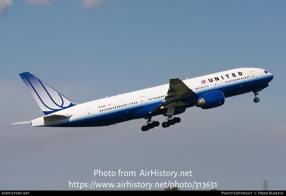 Aircraft Photo of N778UA | Boeing 777-222 | United Airlines | AirHistory.net #313651