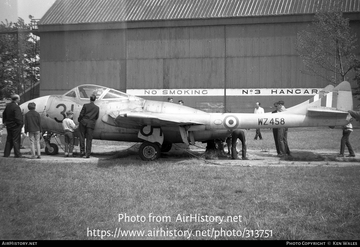 Aircraft Photo of WZ458 / 7728M | De Havilland D.H. 115 Vampire T11 | UK - Air Force | AirHistory.net #313751