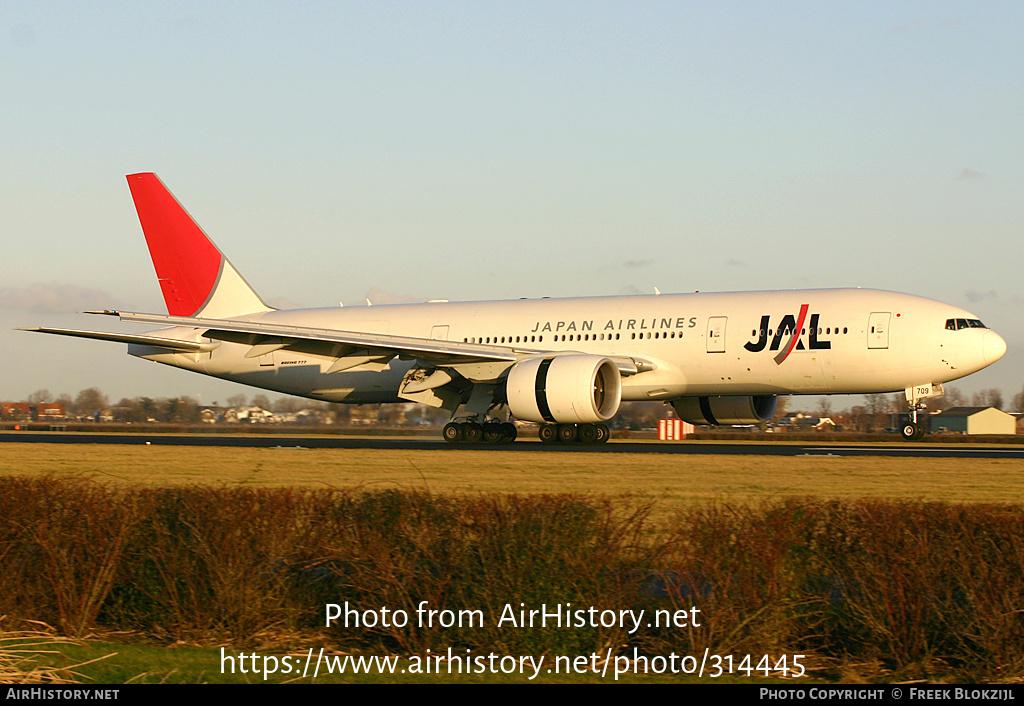 Aircraft Photo of JA709J | Boeing 777-246/ER | Japan Airlines - JAL | AirHistory.net #314445