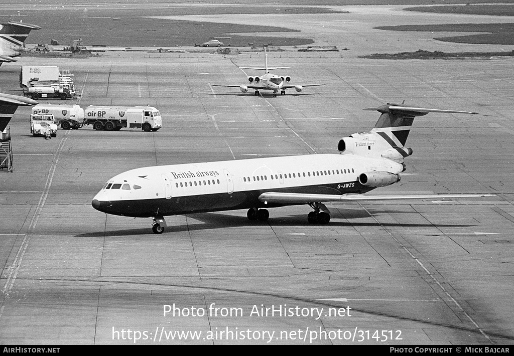 Aircraft Photo of G-AWZG | Hawker Siddeley HS-121 Trident 3B | British Airways | AirHistory.net #314512