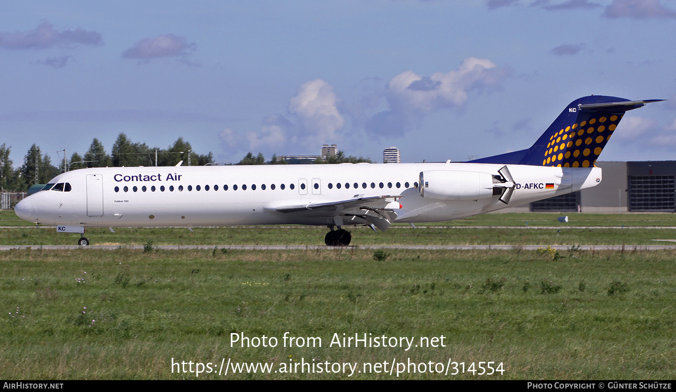 Aircraft Photo of D-AFKC | Fokker 100 (F28-0100) | Contact Air | AirHistory.net #314554