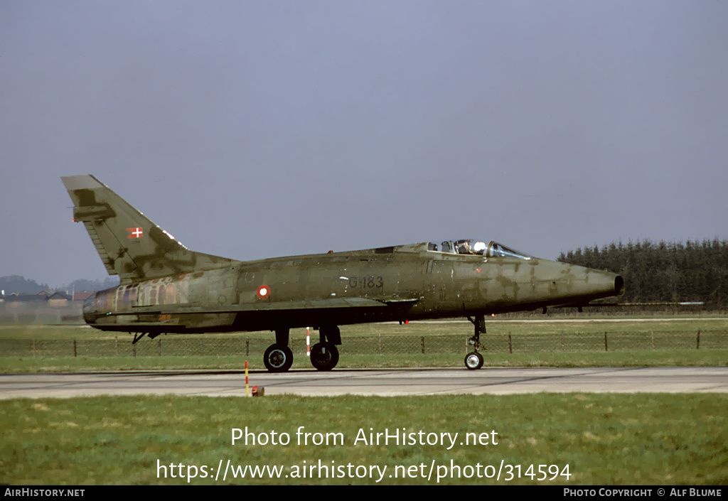 Aircraft Photo of G-183 | North American F-100D Super Sabre | Denmark - Air Force | AirHistory.net #314594