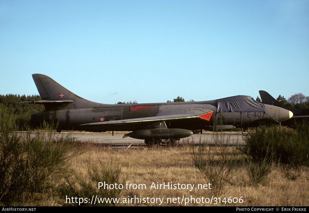 Aircraft Photo of E-407 | Hawker Hunter F51 | Denmark - Air Force | AirHistory.net #314606