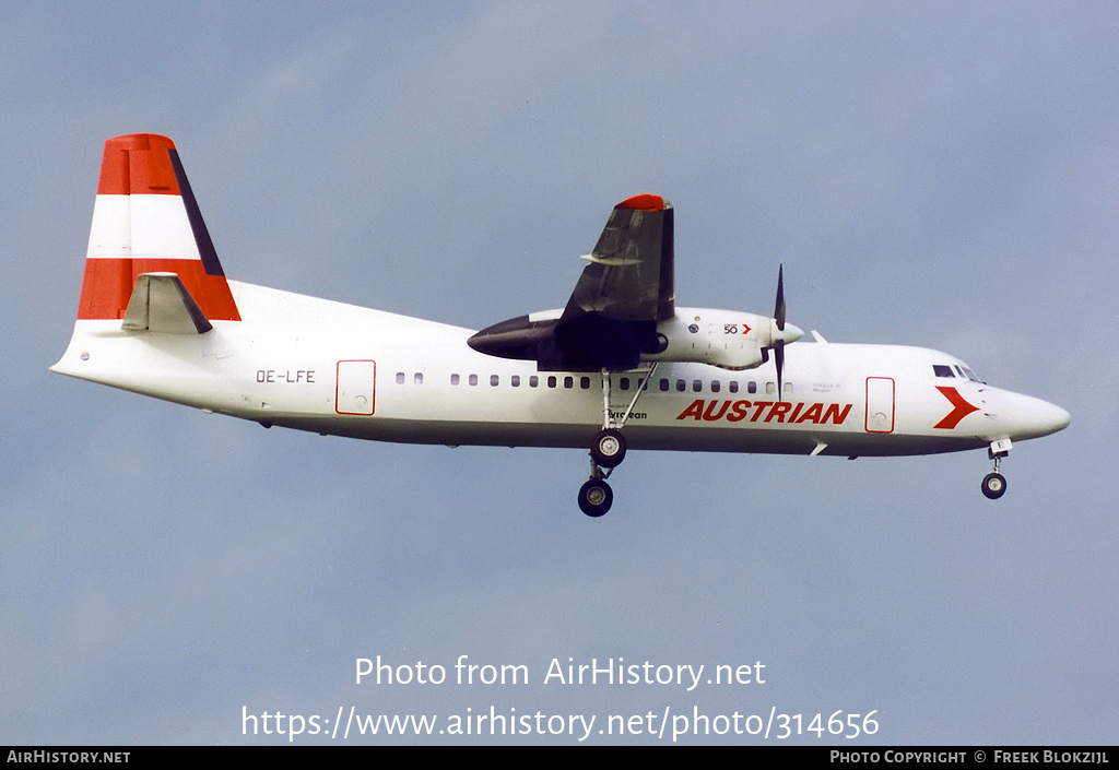 Aircraft Photo of OE-LFE | Fokker 50 | Austrian Airlines | AirHistory.net #314656