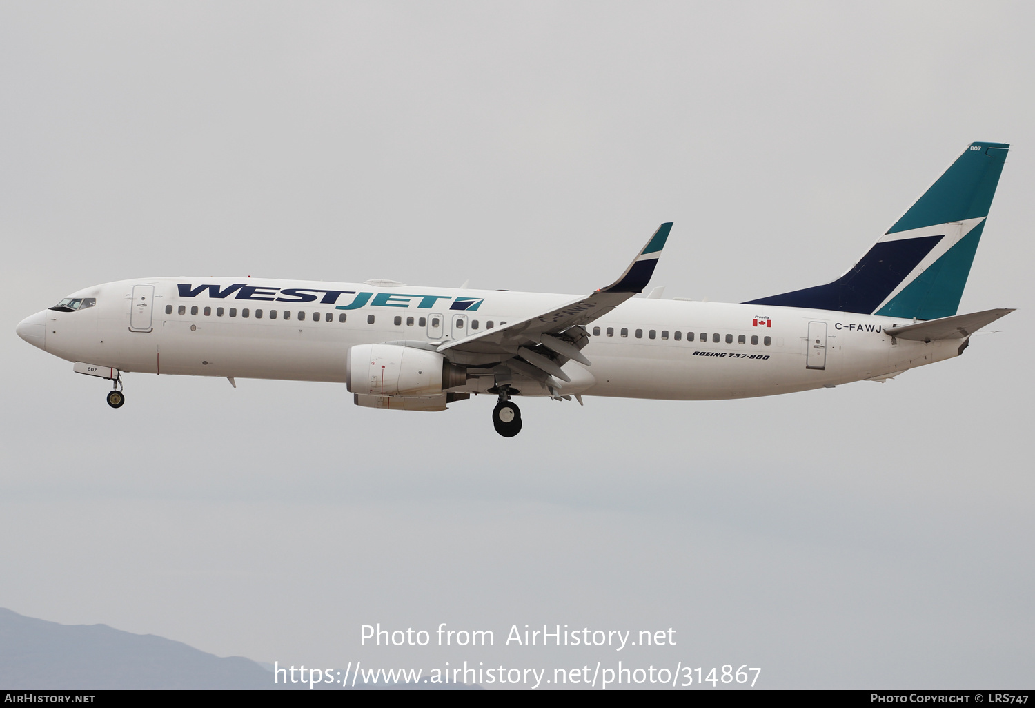 Aircraft Photo of C-FAWJ | Boeing 737-8CT | WestJet | AirHistory.net #314867