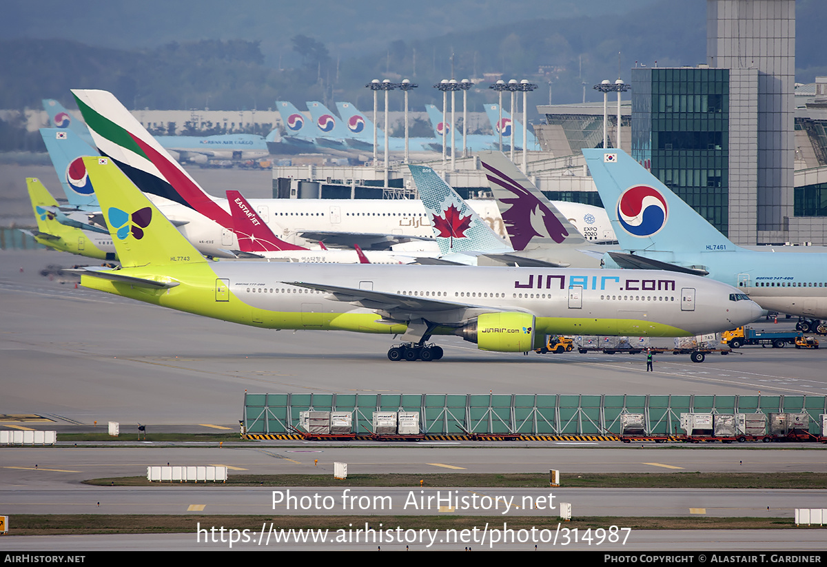 Aircraft Photo of HL7743 | Boeing 777-2B5/ER | Jin Air | AirHistory.net #314987