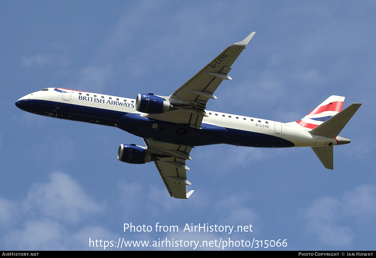 Aircraft Photo of G-LCYO | Embraer 190SR (ERJ-190-100SR) | British Airways | AirHistory.net #315066