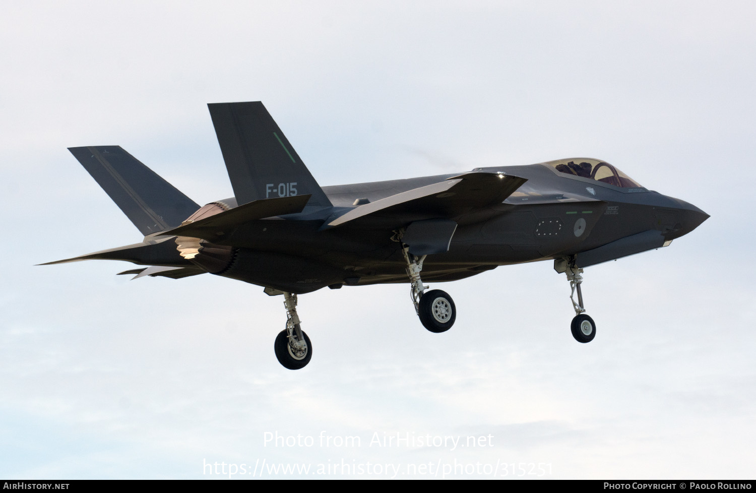 Aircraft Photo of F-015 | Lockheed Martin F-35A Lightning II | Netherlands - Air Force | AirHistory.net #315251