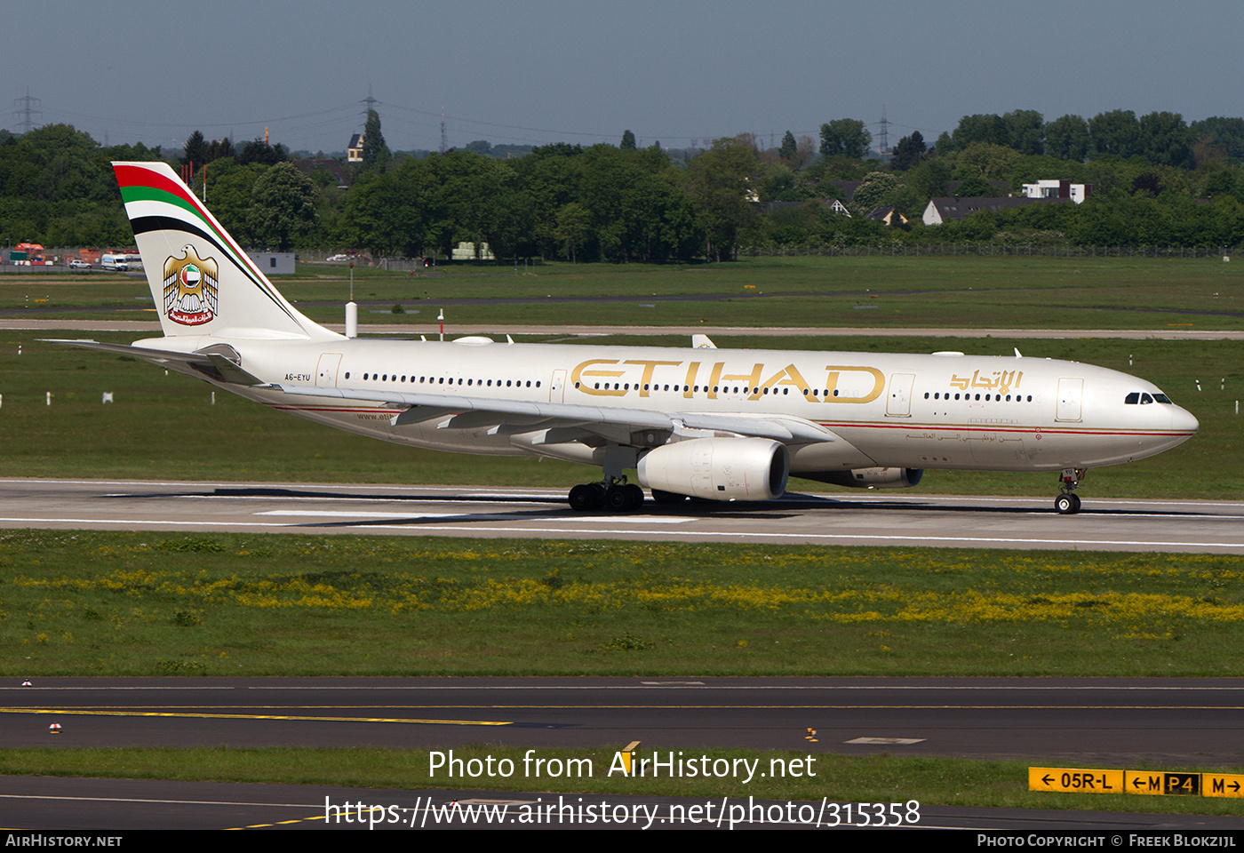 Aircraft Photo of A6-EYU | Airbus A330-243 | Etihad Airways | AirHistory.net #315358