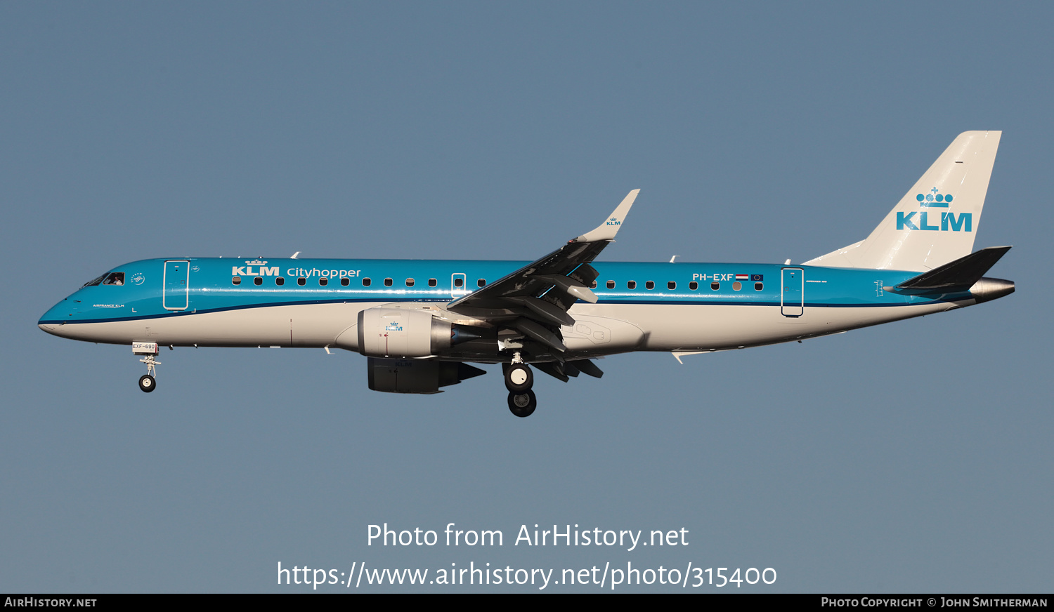 Aircraft Photo of PH-EXF | Embraer 190STD (ERJ-190-100STD) | KLM Cityhopper | AirHistory.net #315400