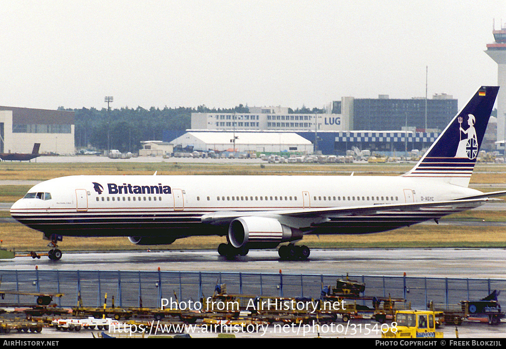 Aircraft Photo of D-AGYC | Boeing 767-304/ER | Britannia Airways | AirHistory.net #315408