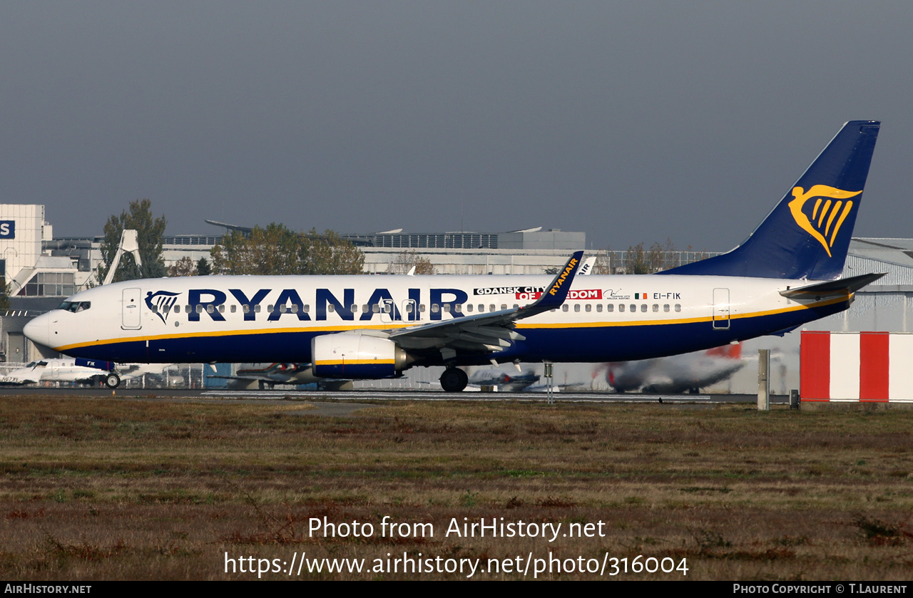 Aircraft Photo of EI-FIK | Boeing 737-8AS | Ryanair | AirHistory.net #316004