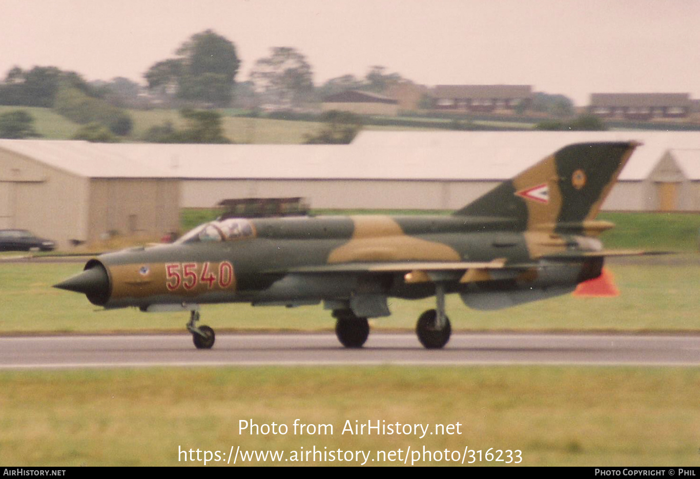 Aircraft Photo of 5540 | Mikoyan-Gurevich MiG-21bis | Hungary - Air Force | AirHistory.net #316233