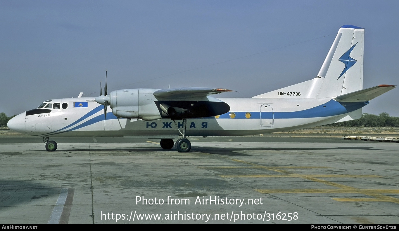 Aircraft Photo of UN-47736 | Antonov An-24B | Yuzhnaya Aircompany | AirHistory.net #316258