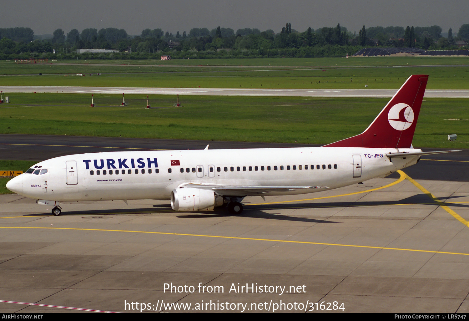 Aircraft Photo of TC-JEG | Boeing 737-4Q8 | Turkish Airlines | AirHistory.net #316284