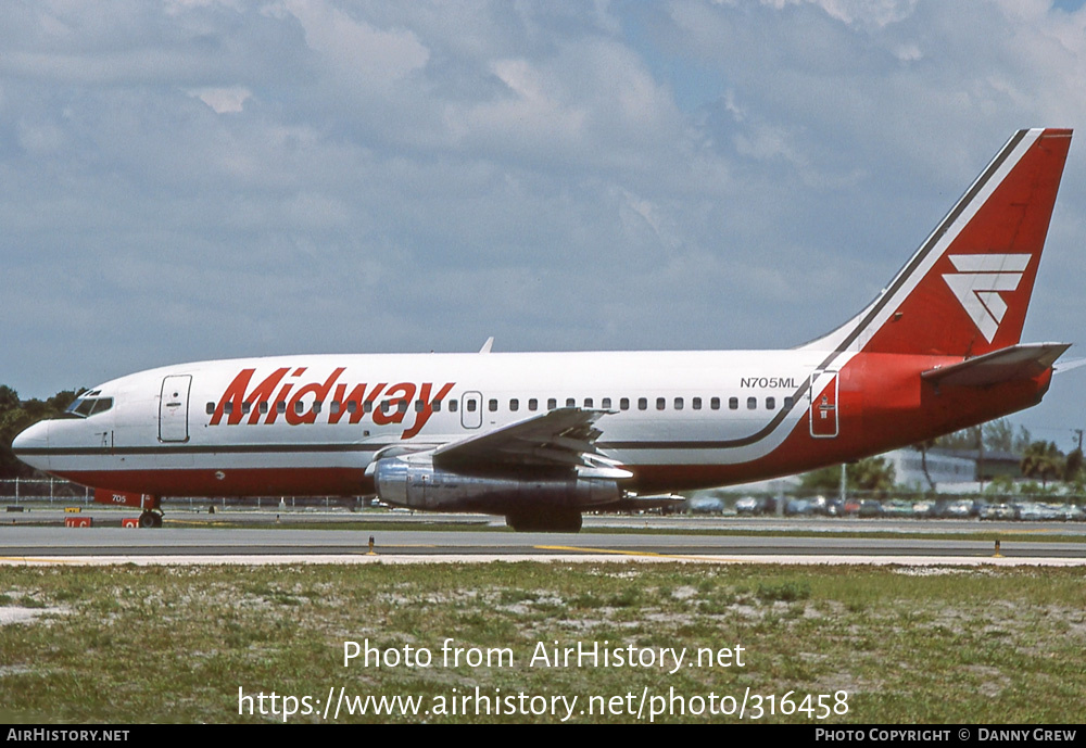 Aircraft Photo of N705ML | Boeing 737-2T4/Adv | Midway Airlines | AirHistory.net #316458