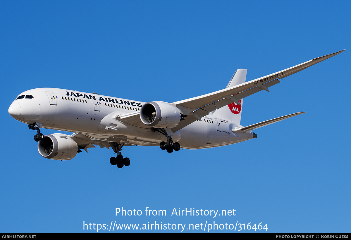 Aircraft Photo of JA842J | Boeing 787-8 Dreamliner | Japan Airlines - JAL | AirHistory.net #316464