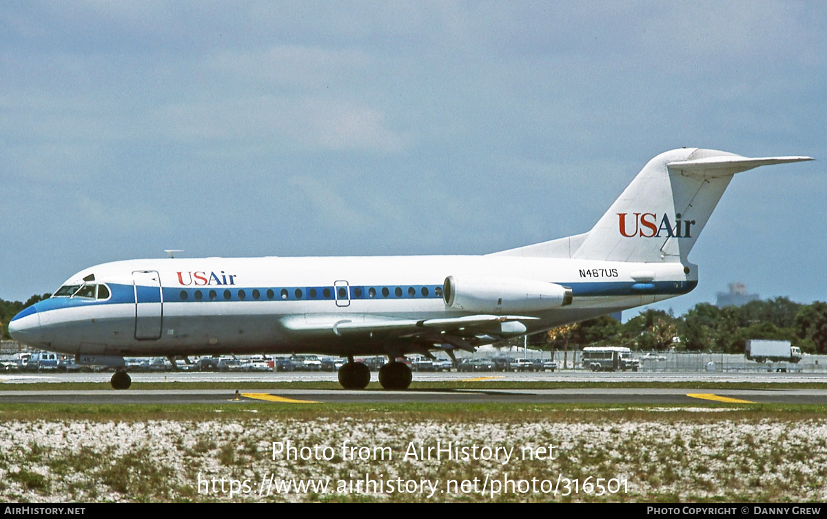 Aircraft Photo of N467US | Fokker F28-1000 Fellowship | USAir | AirHistory.net #316501