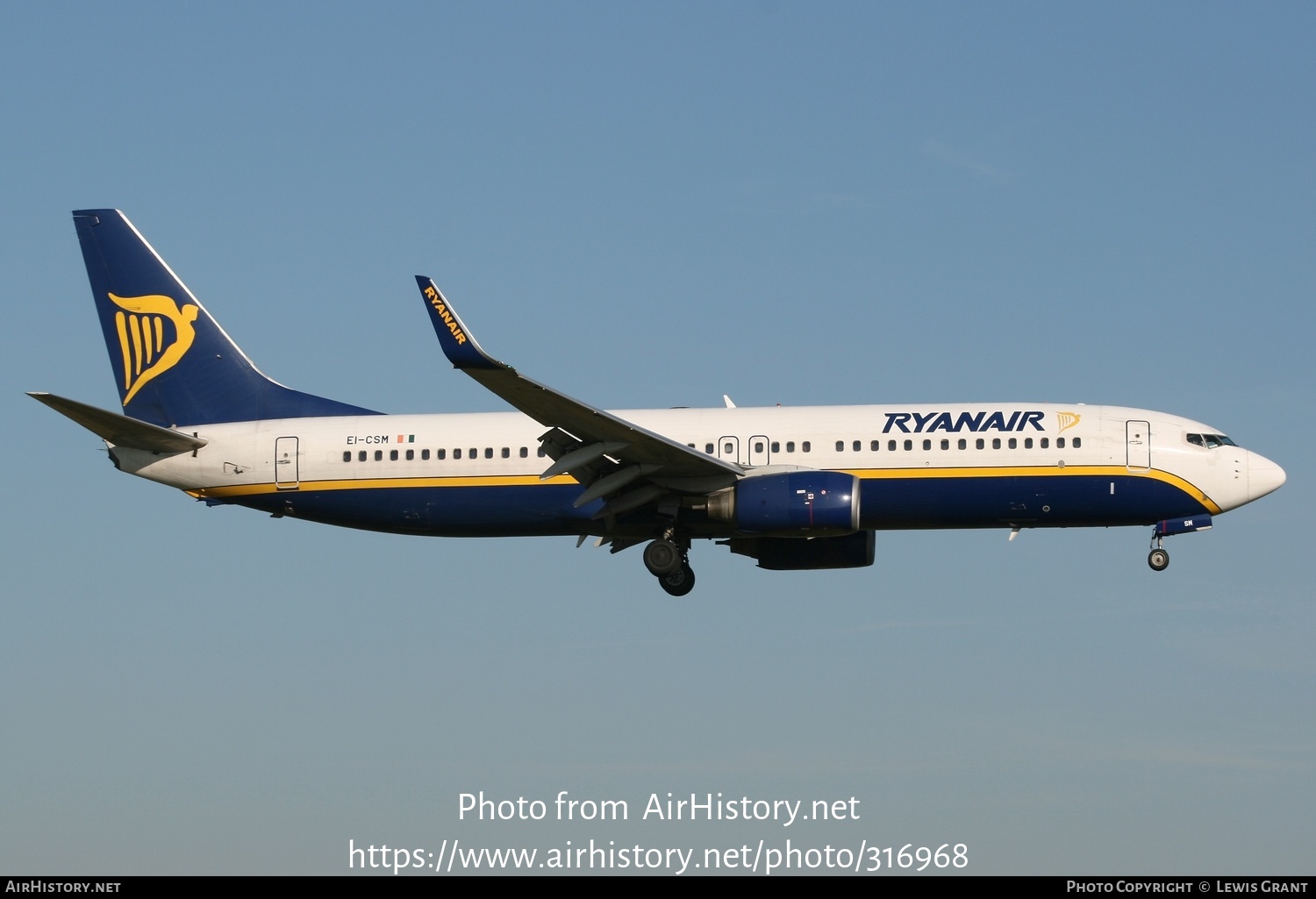 Aircraft Photo of EI-CSM | Boeing 737-8AS | Ryanair | AirHistory.net #316968