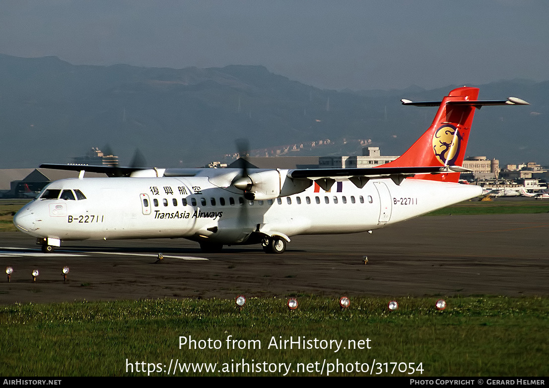 Aircraft Photo of B-22711 | ATR ATR-72-202 | TransAsia Airways | AirHistory.net #317054