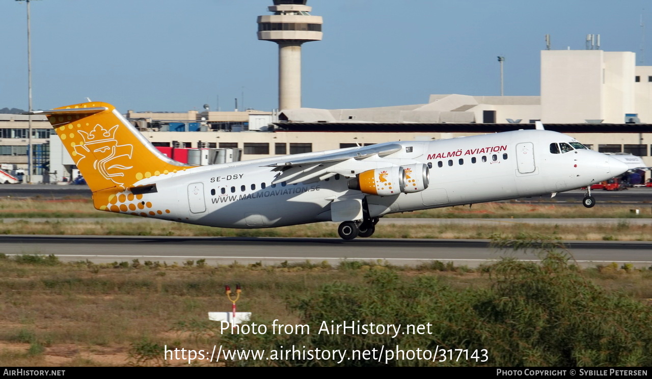 Aircraft Photo of SE-DSY | British Aerospace Avro 146-RJ100 | Malmö Aviation | AirHistory.net #317143