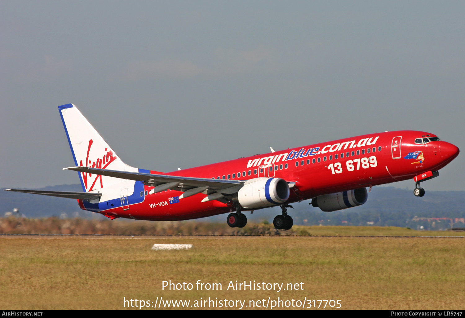 Aircraft Photo of VH-VOA | Boeing 737-8BK | Virgin Blue Airlines | AirHistory.net #317705