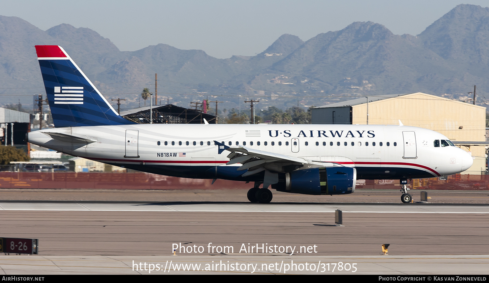 Aircraft Photo of N818AW | Airbus A319-132 | US Airways | AirHistory.net #317805