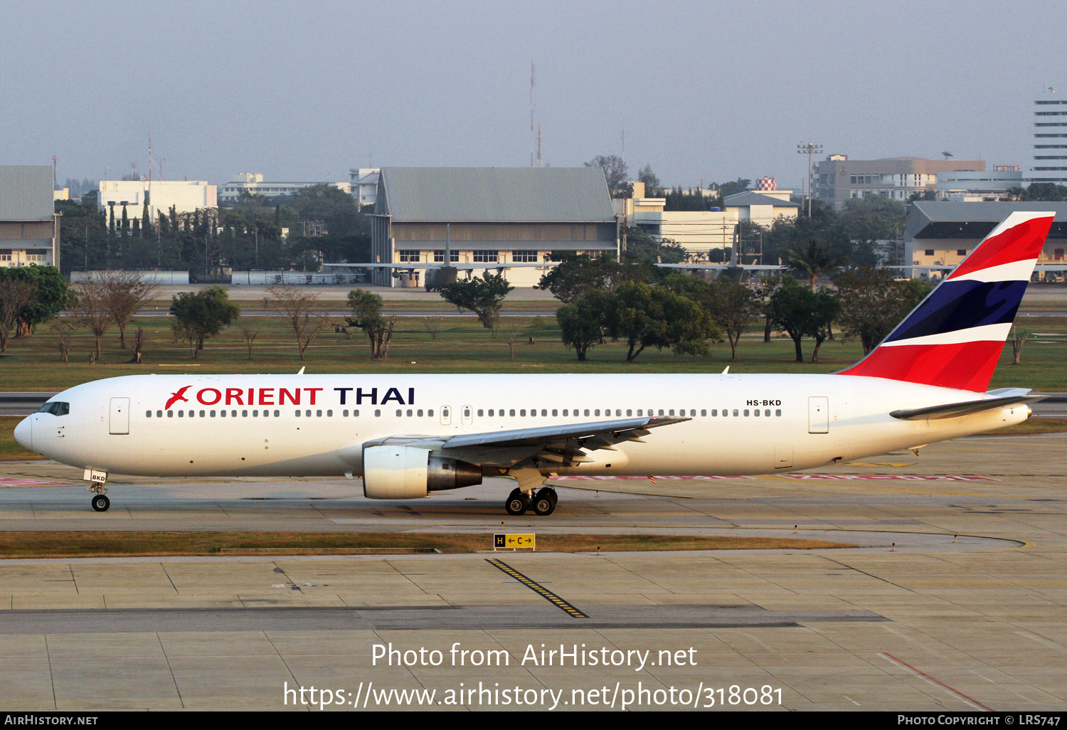 Aircraft Photo of HS-BKD | Boeing 767-346 | Orient Thai Airlines | AirHistory.net #318081