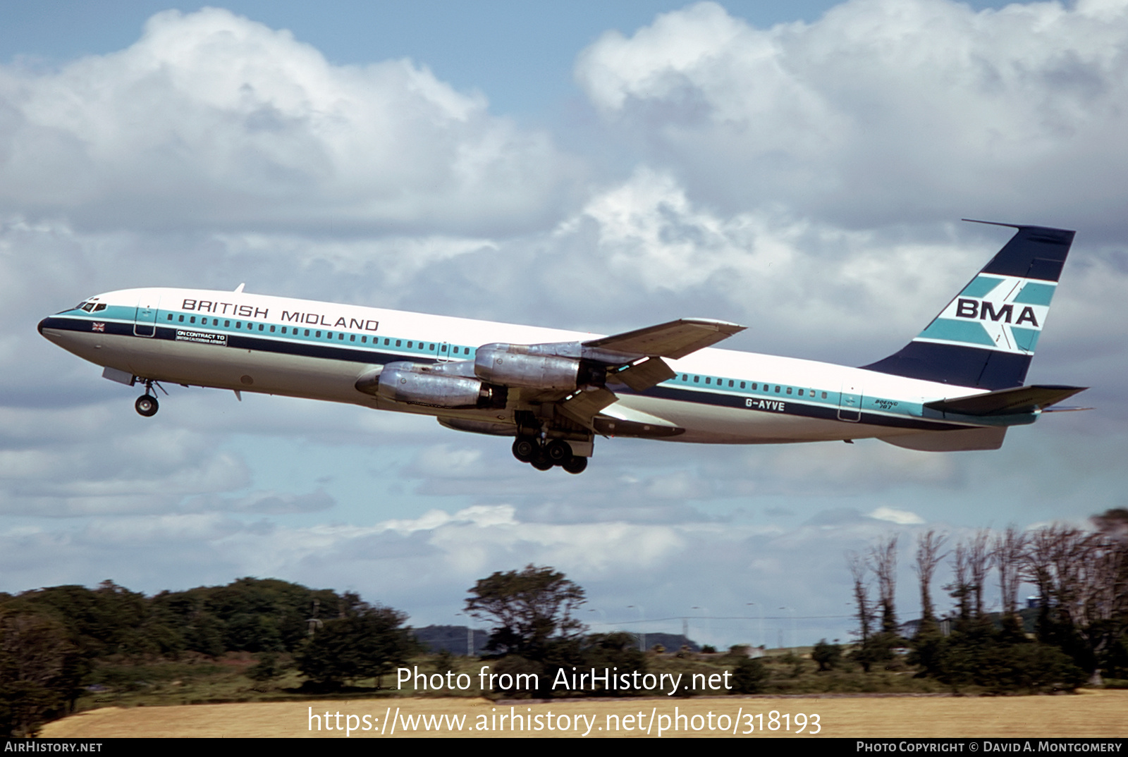 Aircraft Photo of G-AYVE | Boeing 707-321 | British Midland Airways - BMA | AirHistory.net #318193