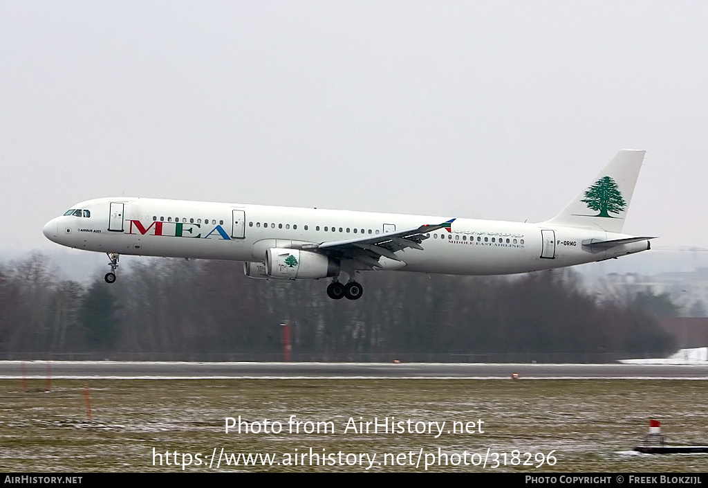 Aircraft Photo of F-ORMG | Airbus A321-231 | MEA - Middle East Airlines | AirHistory.net #318296